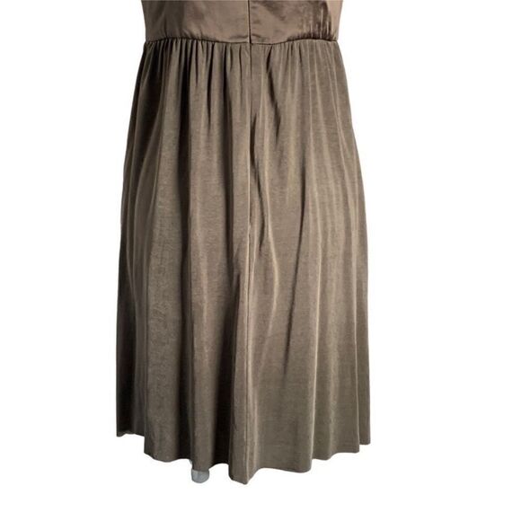 Alice and Olivia Olive Green Silk Draped Halter Midi Dress| Size M - Picture 5 of 11